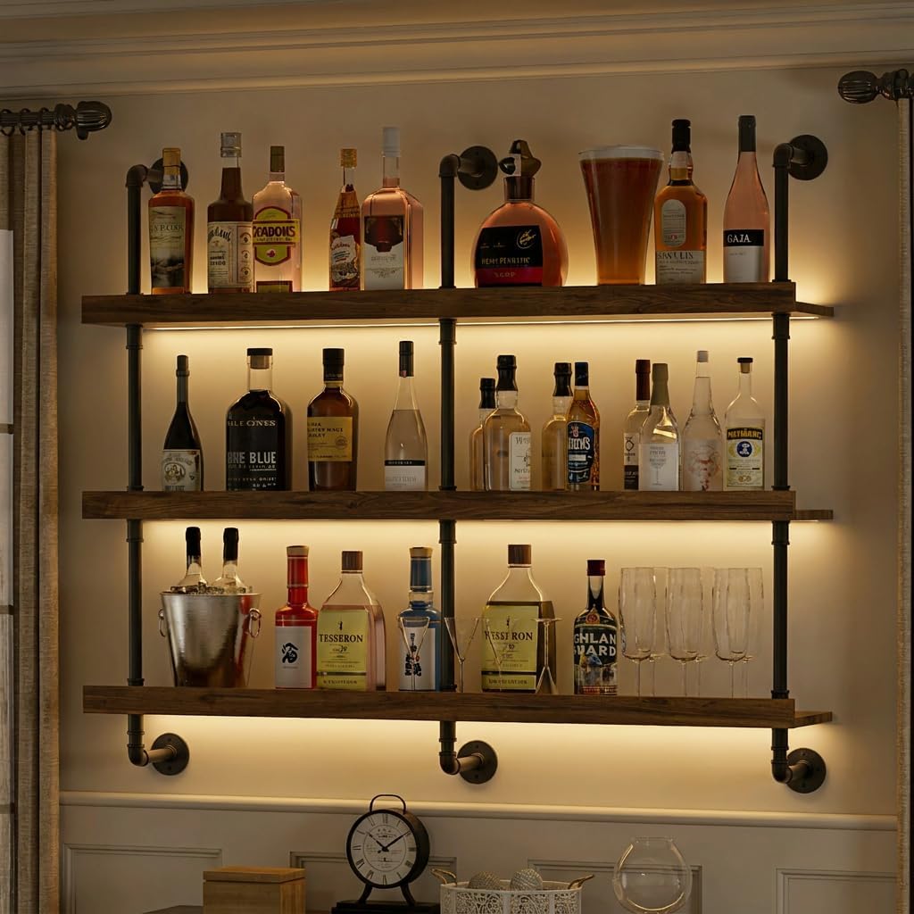 Commercial Kitchen Lights - Estante para vinos montado en la