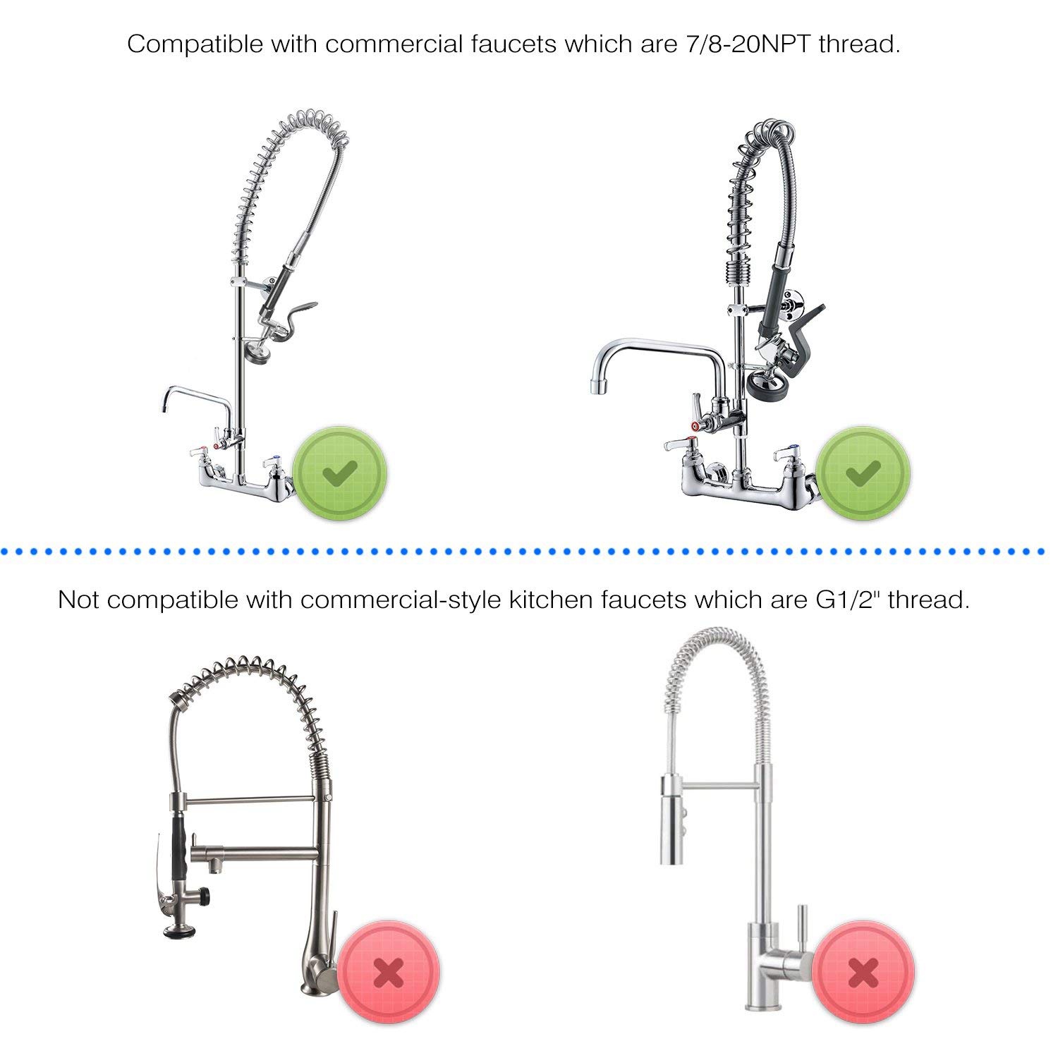 Commercial Kitchen Faucet - En stock, pulverizador de preenjuague, piezas