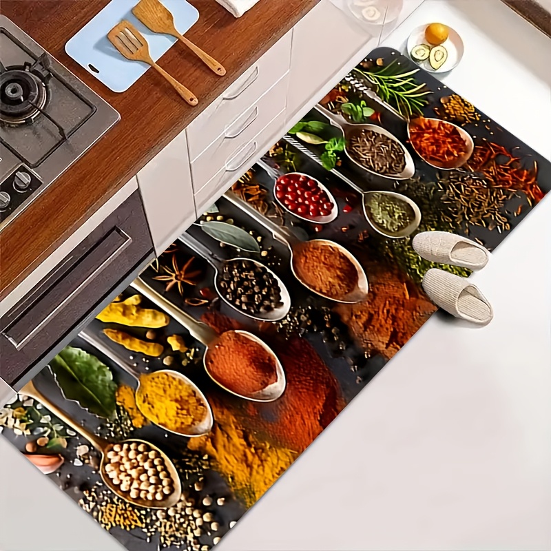 Alfombra decorativa retro de f - Commercial Kitchen Background reseña y precio