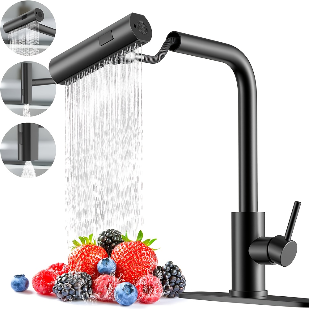 1 grifo de cocina negro con pu - Commercial Kitchen Faucet reseña y precio