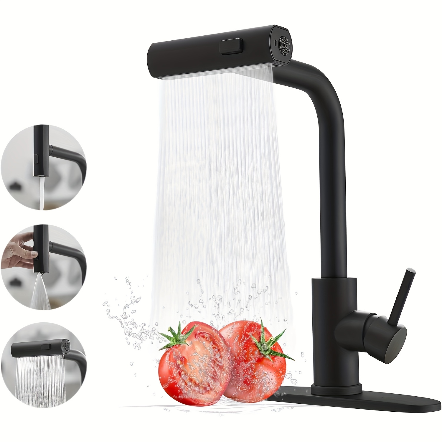 1 grifo de cocina negro con pu - Commercial Kitchen Faucet reseña y precio