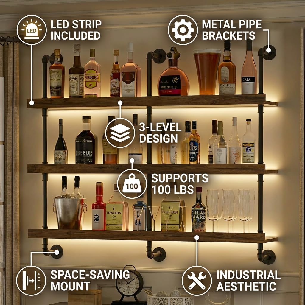 Estante para vinos montado en  - Commercial Kitchen Lights reseña y precio